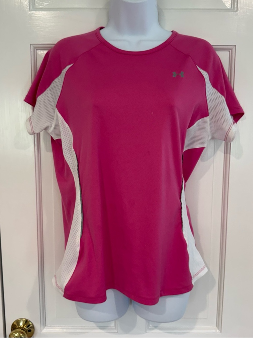 Under Armour Hot Pink & White Short Sleeve Performance Tee